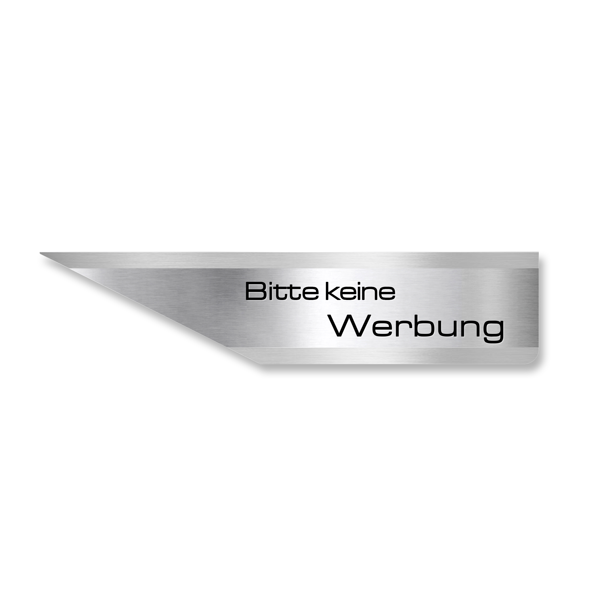 Metzler Briefkastenschild "Bitte keine Werbung" Edelstahl V2A gebürstet