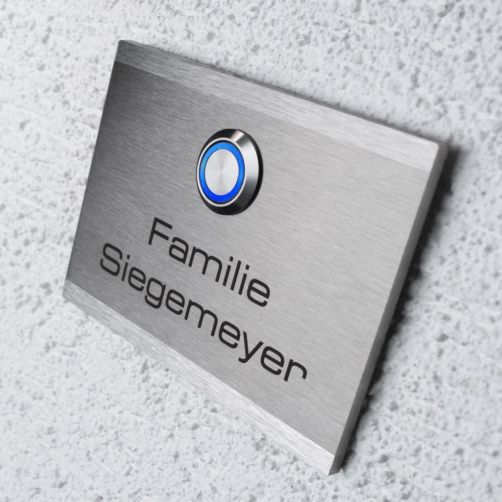 Metzler Türklingel Edelstahl Klingeltaster LED optional wählbare Größen Modell Heidi