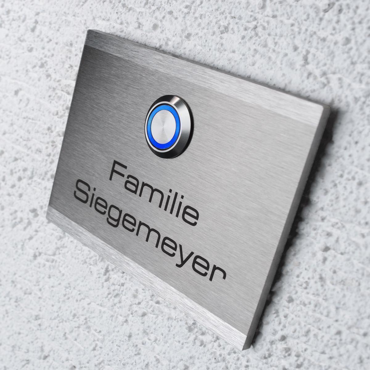 Metzler Türklingel Edelstahl Klingeltaster LED optional wählbare Größen Modell Heidi