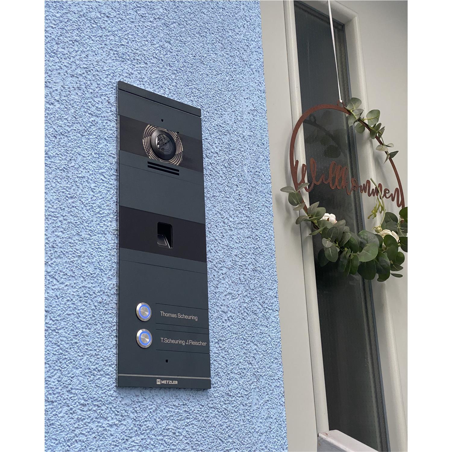 Metzler VDM10 2.0 Video-Türsprechanlage | mit Fingerprint | 2 Klingeltaster | Niko
