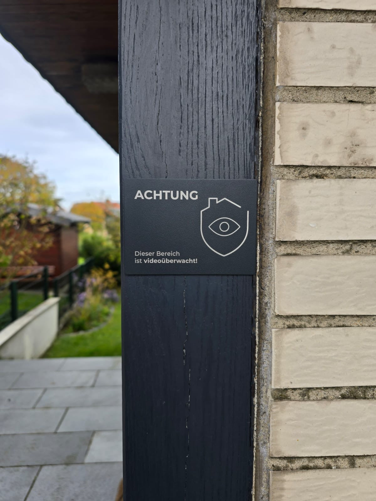 Hinweisschild - Achtung Dieser Bereich ist videoüberwacht - aus Edelstahl