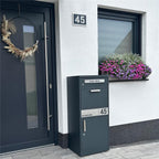 Metzler Hausnummernschild aus Edelstahl Anthrazitgrau RAL 7016