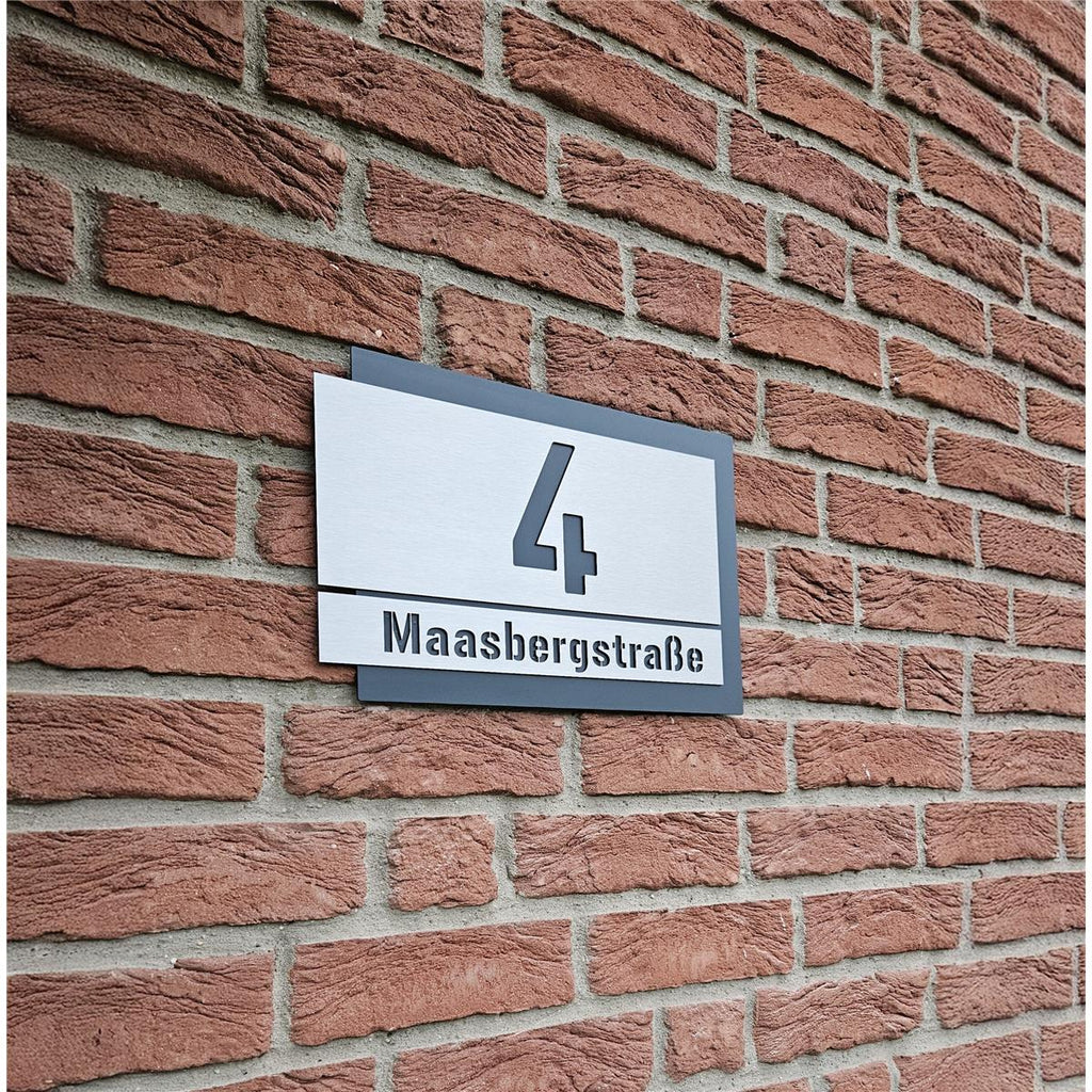 Metzler Individuelle Hausnummer aus Edelstahl