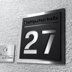 Design Hausnummer Caesar aus Edelstahl