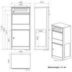 Metzler Paketbox mit Briefkasten | mit LED | seitliche Sichtfenster | personalisiert mit Gravur | Bispo 2