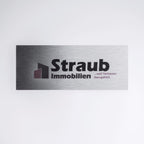 Firmenschild aus Edelstahl 85x30mm
