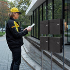 Metzler Standbriefkasten Mehrfamilienhaus | 4er | mit austauschbarem Namensschild