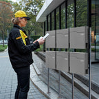 Metzler Standbriefkasten Mehrfamilienhaus | 6er | mit austauschbarem Namensschild