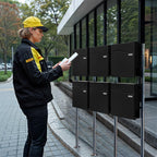 Metzler Standbriefkasten Mehrfamilienhaus | 6er | mit austauschbarem Namensschild