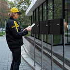 Metzler Standbriefkasten Mehrfamilienhaus | 3er | mit austauschbarem Namensschild