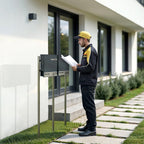 Metzler Edelstahl Standbriefkasten Mehrfamilienhaus mit Lasergravur | Siebert