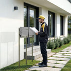 Metzler Edelstahl Standbriefkasten Mehrfamilienhaus mit Lasergravur | Siebert