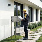 Metzler Edelstahl Standbriefkasten Mehrfamilienhaus mit Lasergravur | Siebert
