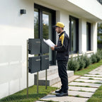 Metzler Standbriefkasten Mehrfamilienhaus | 4er | personalisiert mit Gravur