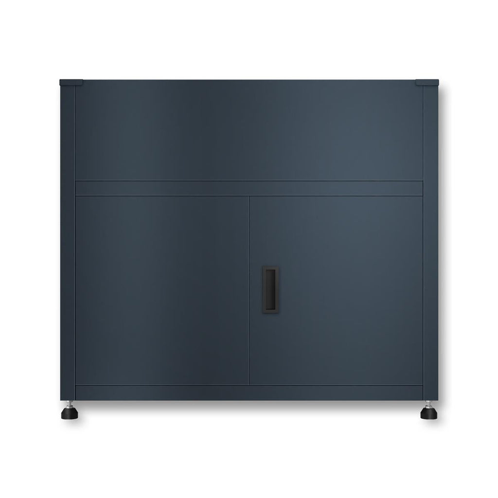Metzler Hochbeet mit Stauraum | Pulverbeschichtet in Anthrazit RAL 7016 | 100  x 90 x 50 cm
