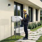 Metzler Edelstahl Standbriefkasten Mehrfamilienhaus mit Lasergravur | Siebert