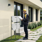 Metzler Standbriefkasten Mehrfamilienhaus | 4er | personalisiert mit Gravur