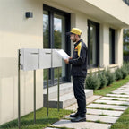 Metzler Standbriefkasten Mehrfamilienhaus | 3er | personalisiert mit Gravur