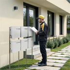 Metzler Standbriefkasten Mehrfamilienhaus | 6er | personalisiert mit Gravur