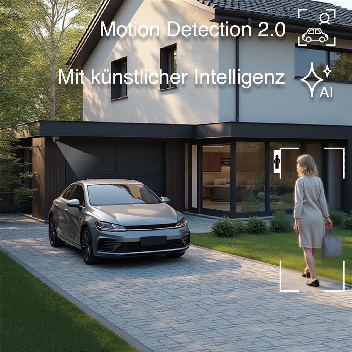 HiLook by HIKVISION 4K Überwachungskamera-Set | 4* 4K Turret Kamera | Smart Hybrid Light | NVR 8-CH | 2 TB HDD | Smartphone App
