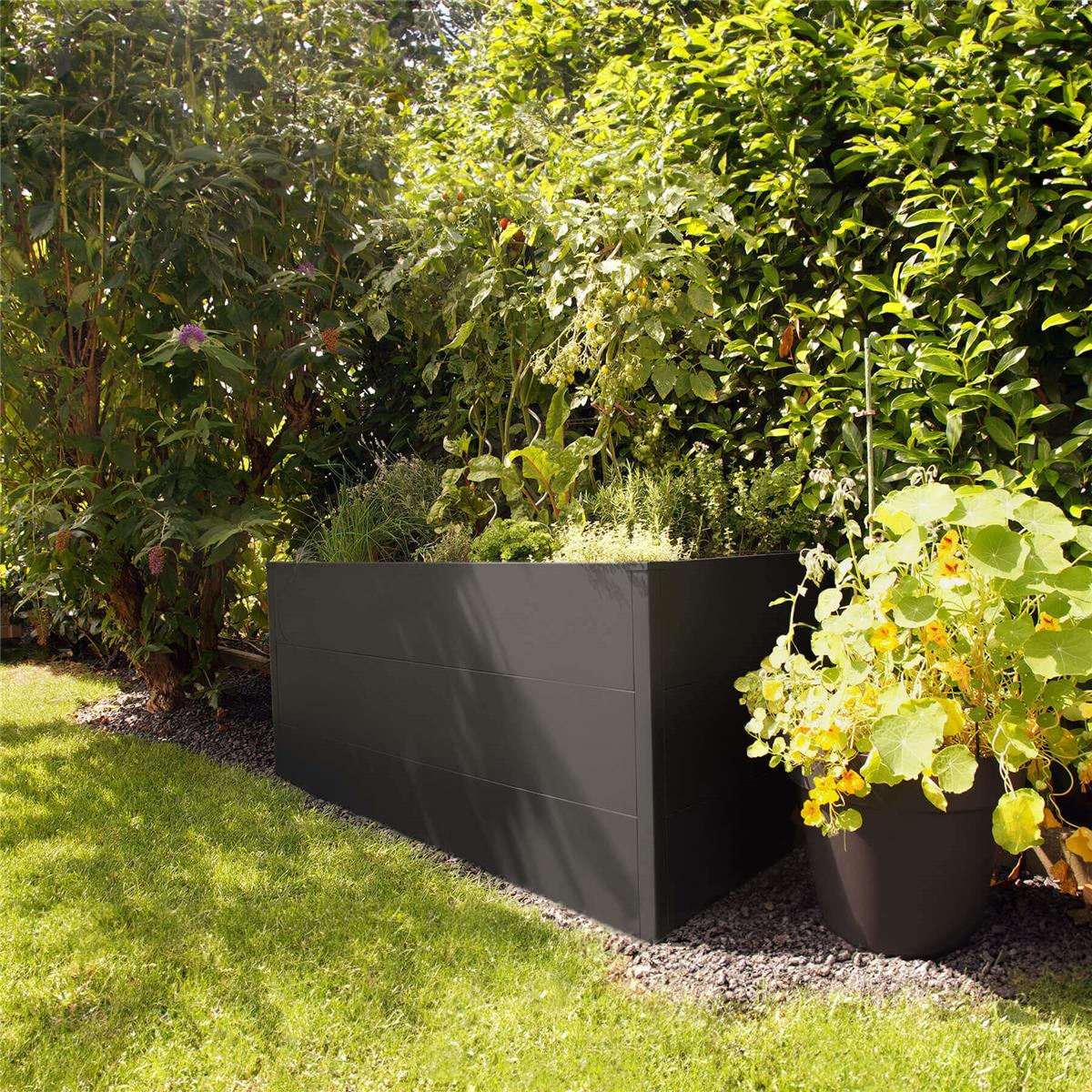 Metzler Hochbeet L für den Garten | Pulverbeschichtet | 150 x 75 x 77 cm