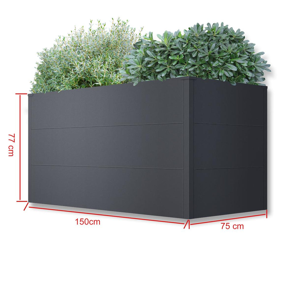 Metzler Hochbeet L für den Garten | Pulverbeschichtet | 150 x 75 x 77 cm