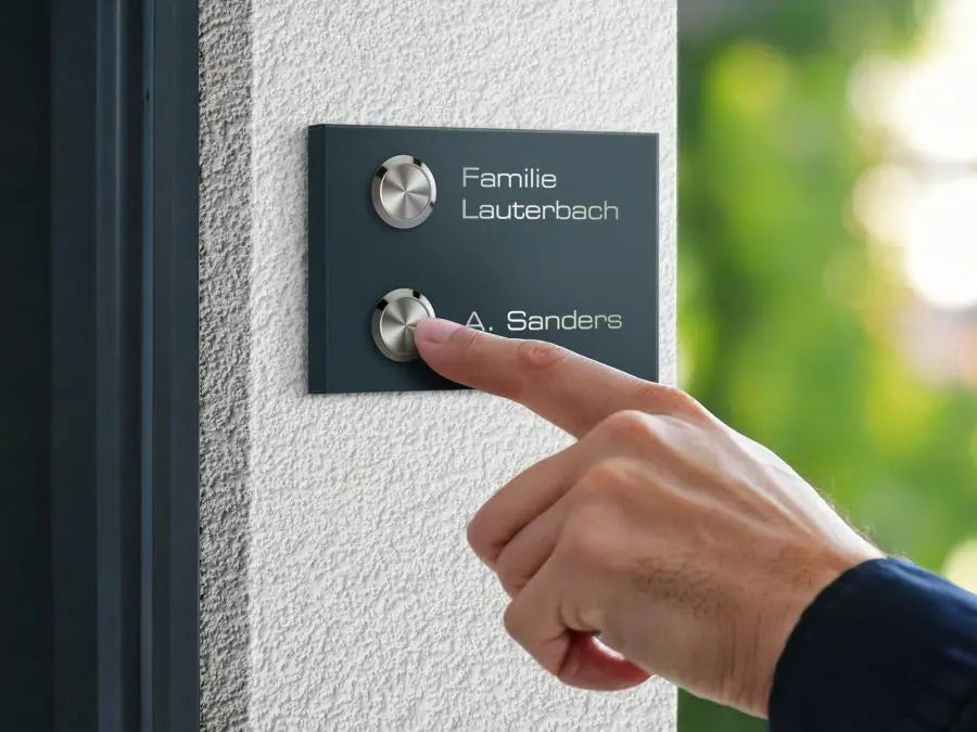 Metzler Funkklingel für Zweifamilienhaus - Gravur | Vitus M2