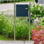 Metzler Standbriefkasten aus hochwertigem Stahl | Namensschild mit Papiereinleger | Hoffmann