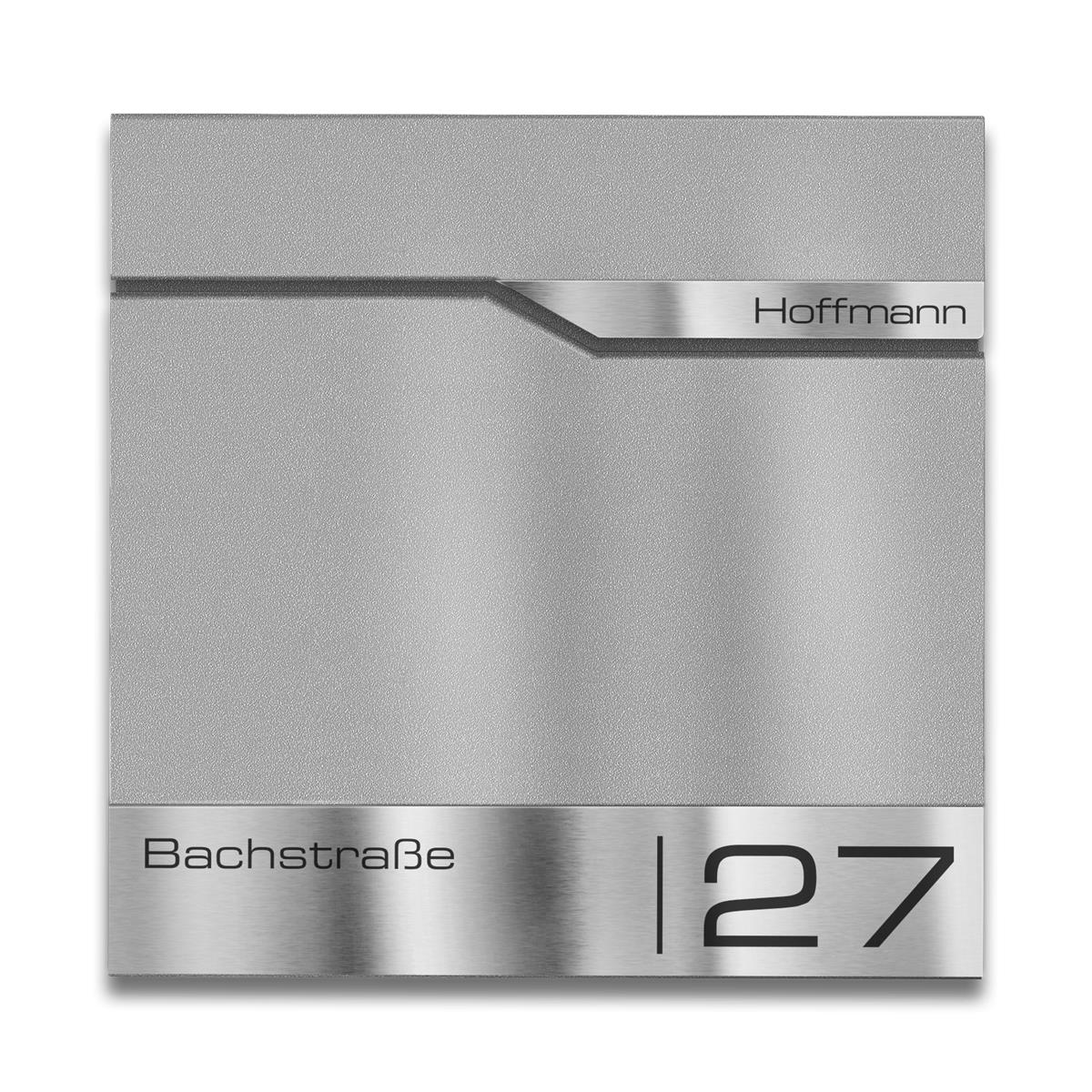 Metzler Briefkasten mit Sichtfenster | Personalisiert mit Gravur | Edelstahl-Namensschild | Siebert SF