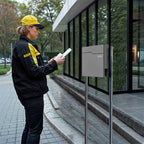 Metzler Standbriefkasten aus hochwertigem Stahl | Namensschild mit Papiereinleger | Hoffmann