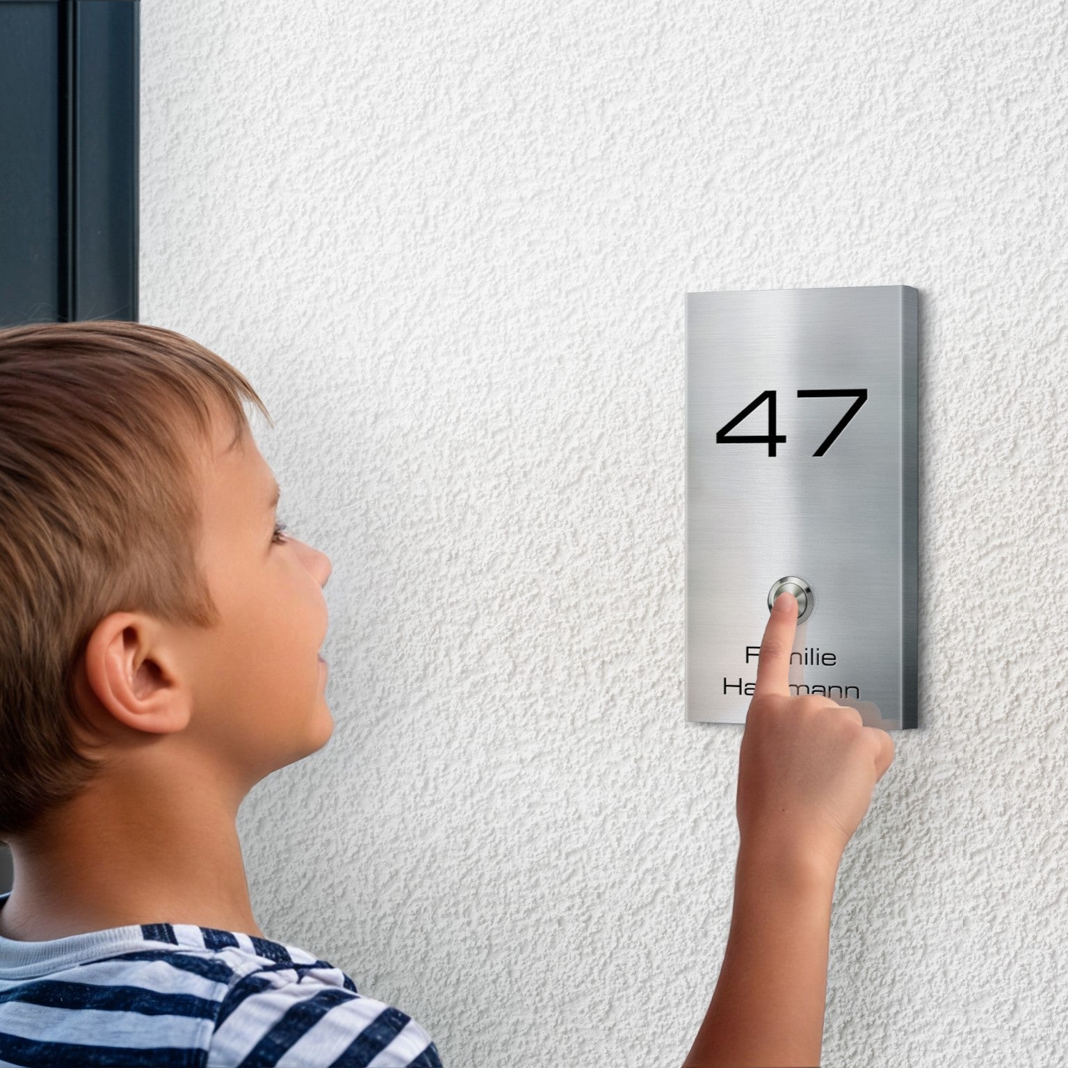 Metzler Türklingel Aufputz mit individueller  Gravur LED-Taster | Alan