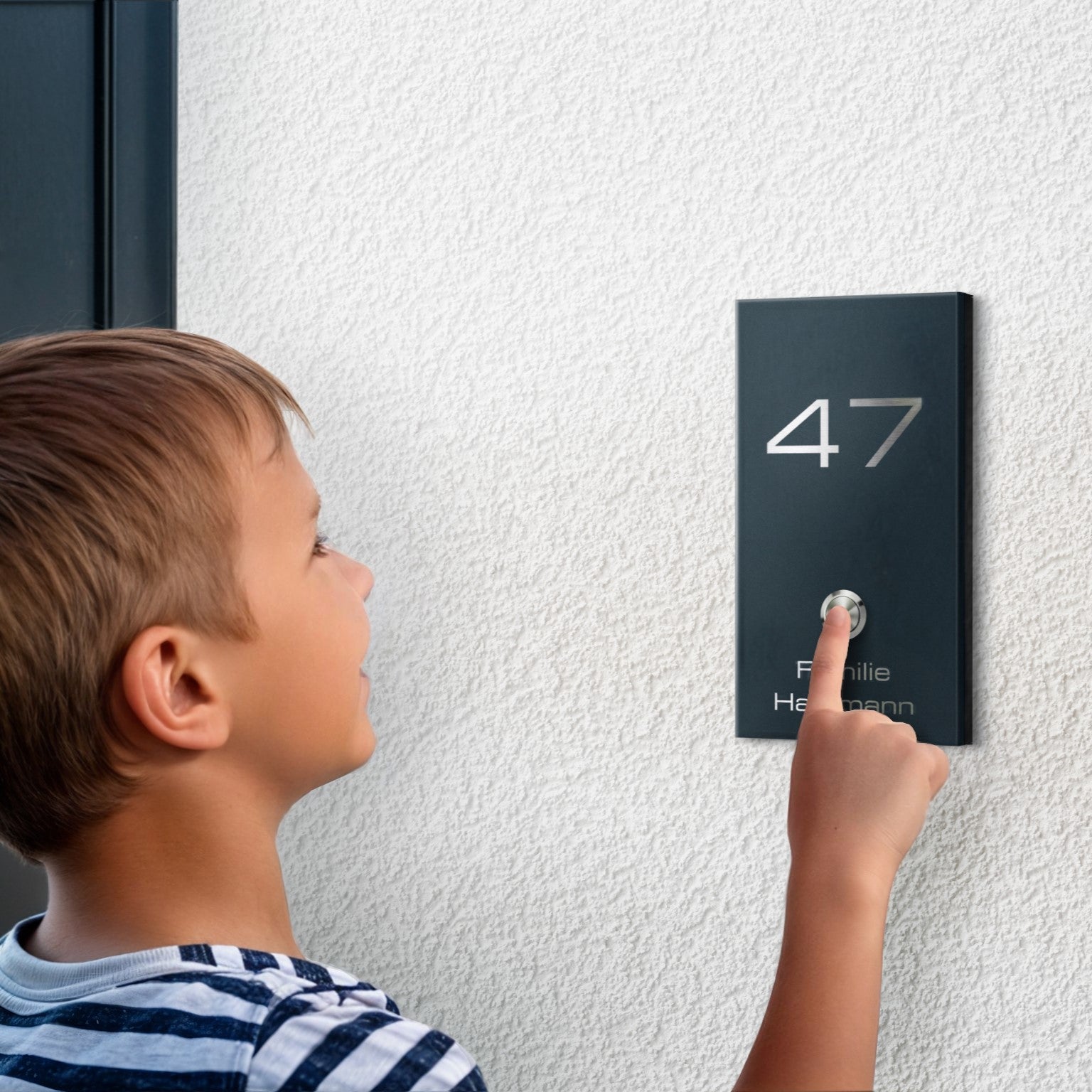 Metzler Türklingel Aufputz mit individueller  Gravur LED-Taster | Alan