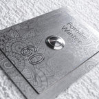 Metzler Klingelschild Edelstahl florales Hologramm Gravur optional Modell Decker