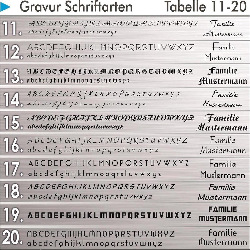 Klingelschild aus Edelstahl - mit Hausnummer und XXL Taster