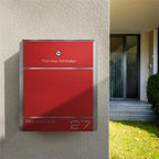Metzler Briefkasten aus Edelstahl | personalisiert mit Gravur | Zeitungsfach optional | Moris