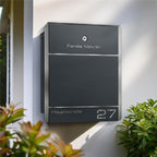 Metzler Briefkasten aus Edelstahl | personalisiert mit Gravur | Zeitungsfach optional | Moris