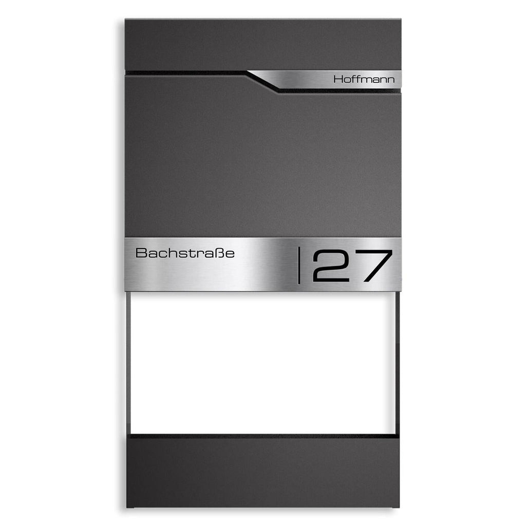 Metzler Briefkasten mit Blumenkasten | personalisiert mit Gravur | Edelstahl-Namensschild | Siebert Frame J