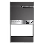 Metzler Briefkasten mit Blumenkasten | personalisiert mit Gravur | Edelstahl-Namensschild | Siebert Frame J
