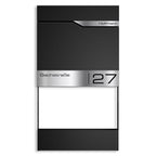 Metzler Briefkasten mit Blumenkasten | personalisiert mit Gravur | Edelstahl-Namensschild | Siebert Frame J