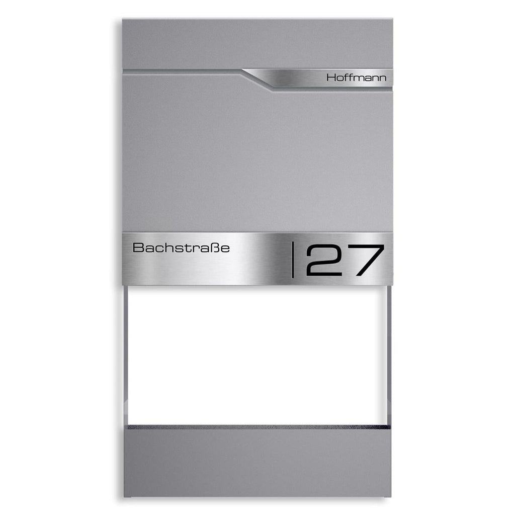 Metzler Briefkasten mit Blumenkasten | personalisiert mit Gravur | Edelstahl-Namensschild | Siebert Frame J