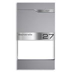 Metzler Briefkasten mit Blumenkasten | personalisiert mit Gravur | Edelstahl-Namensschild | Siebert Frame J