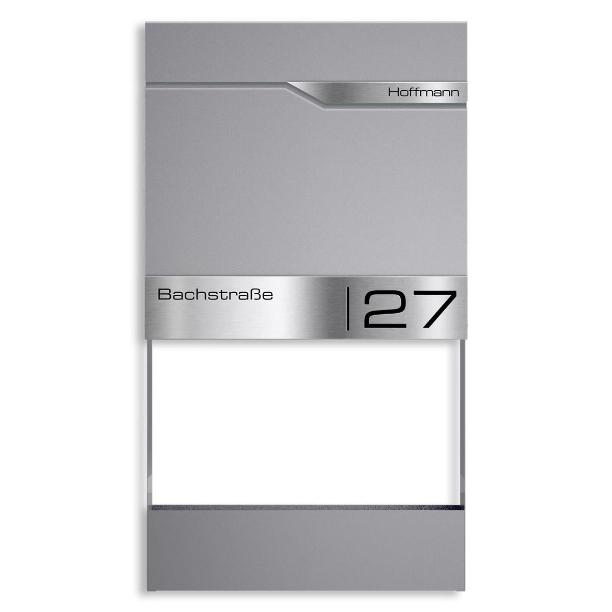 Metzler Briefkasten mit Blumenkasten | personalisiert mit Gravur | Edelstahl-Namensschild | Siebert Frame J
