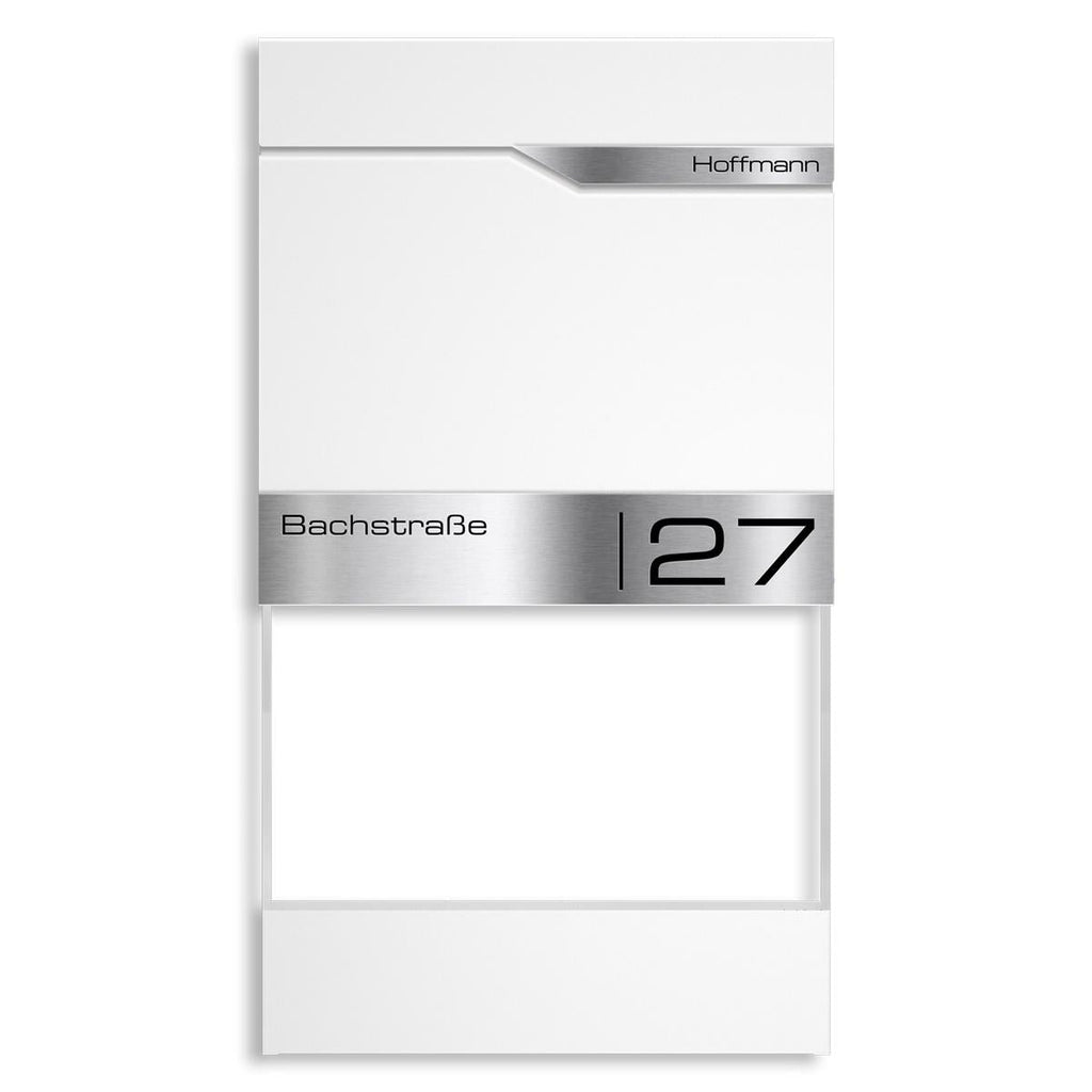 Metzler Briefkasten mit Blumenkasten | personalisiert mit Gravur | Edelstahl-Namensschild | Siebert Frame J
