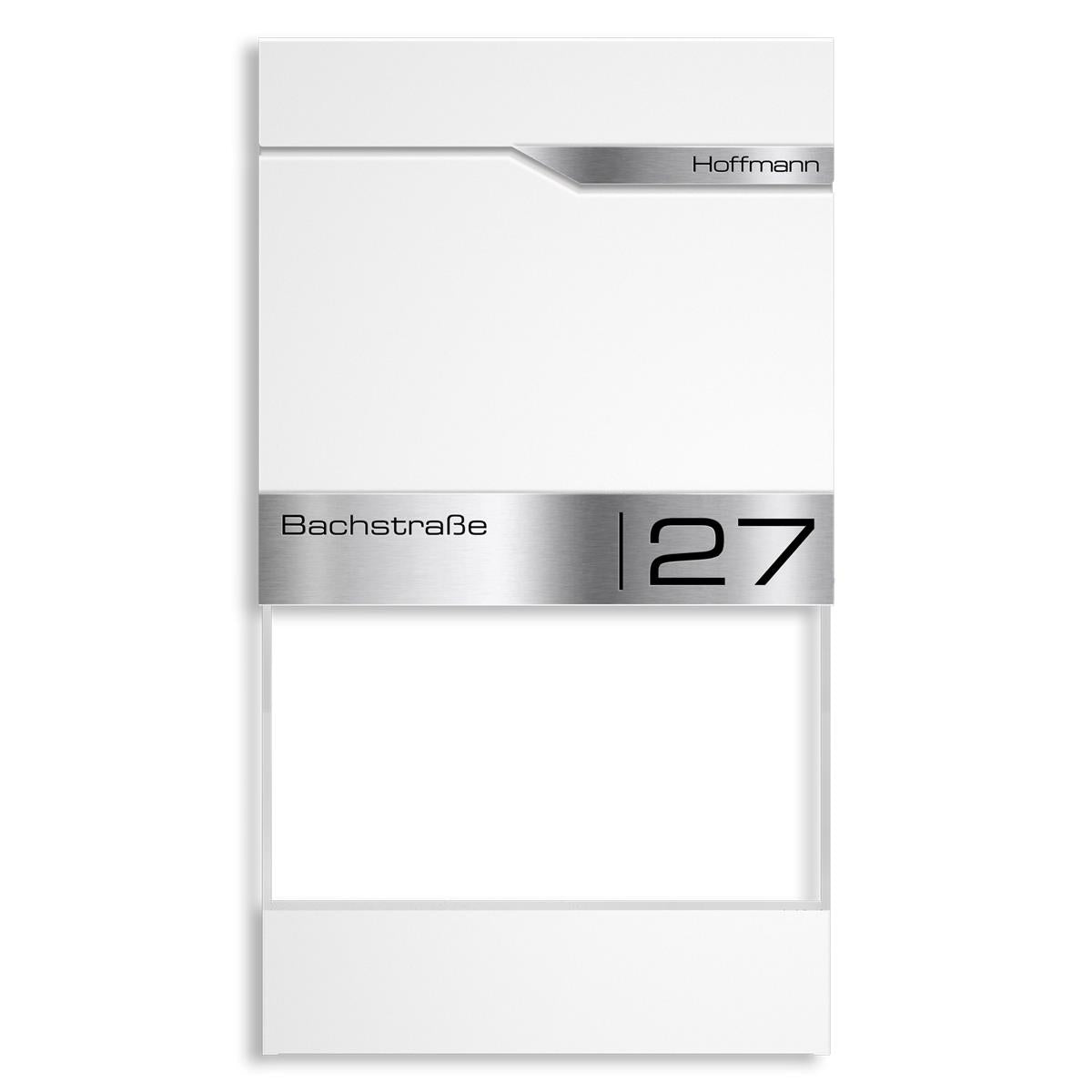 Metzler Briefkasten mit Blumenkasten | personalisiert mit Gravur | Edelstahl-Namensschild | Siebert Frame J