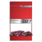 Metzler Briefkasten mit Blumenkasten | personalisiert mit Gravur | Edelstahl-Namensschild | Siebert Frame J