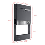 Metzler Briefkasten mit Blumenkasten | personalisiert mit Gravur | Edelstahl-Namensschild | Siebert Frame J