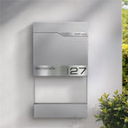 Metzler Briefkasten mit Blumenkasten | personalisiert mit Gravur | Edelstahl-Namensschild | Siebert Frame J