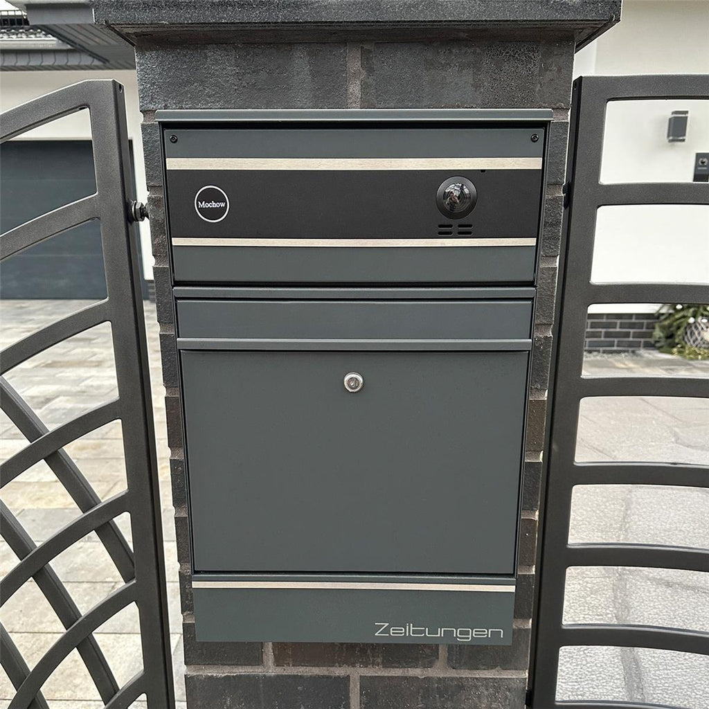 Metzler Briefkasten mit VDM10 2.0 Video-Türsprechanlage | RFID opt. | 1 Klingel | RAL7016 Anthrazit