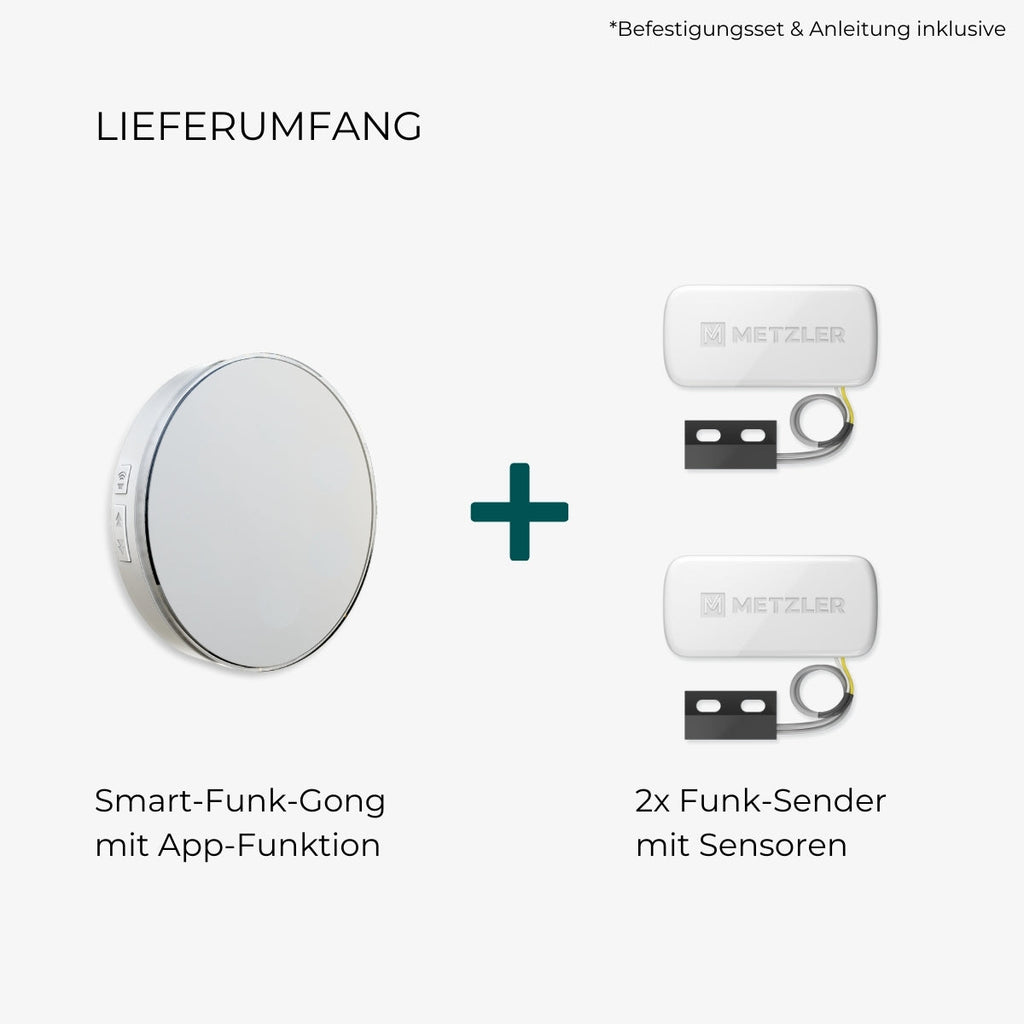 Metzler Zustellbenachrichtigung per App und Funk-Gong – passend zur Modellreihe Bispo mit einem Brieffach