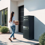 Metzler Paketbox XL mit 2 Briefkästen | Paketkasten rostfrei | personalisiert mit Gravur | Bispo Max 2